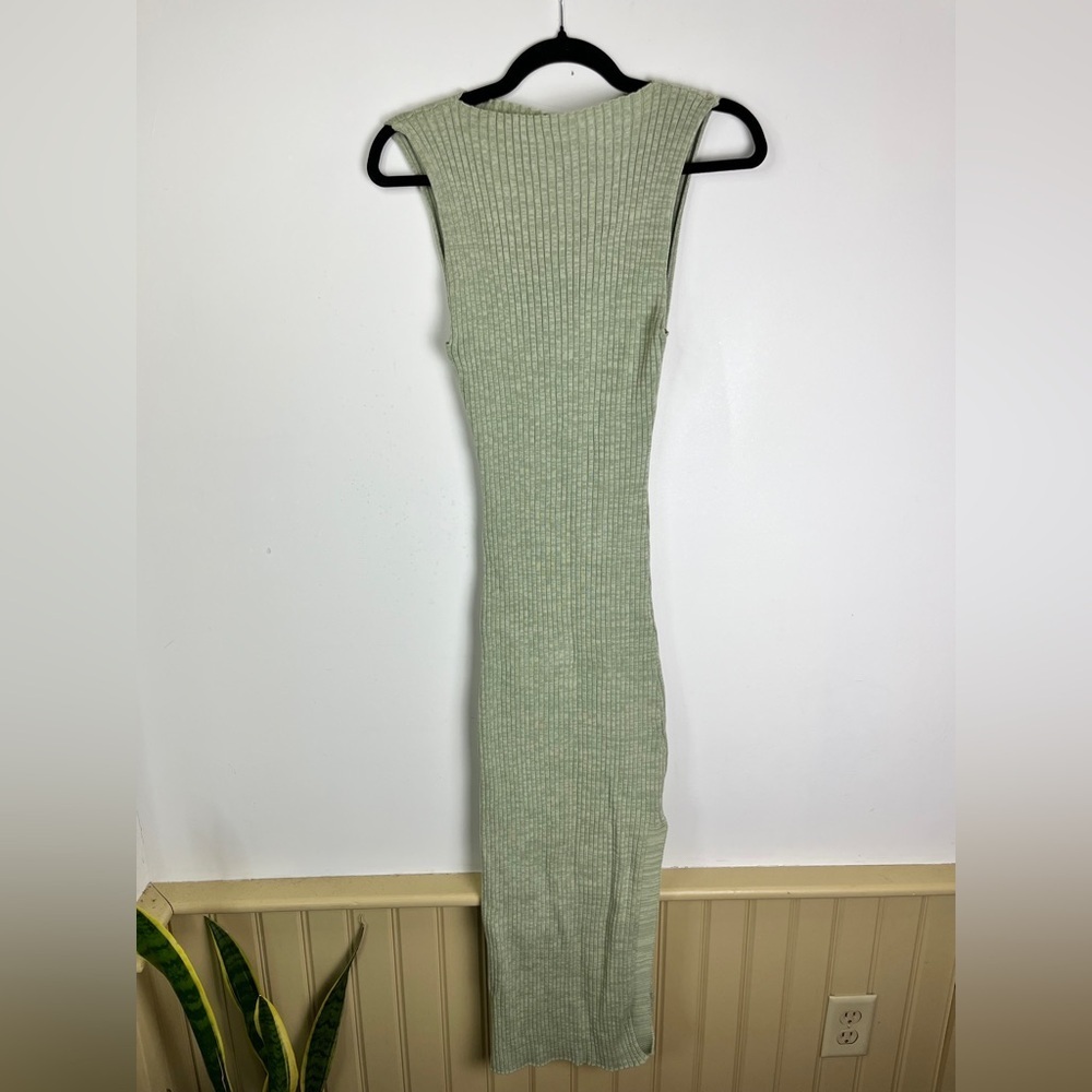 NWT Anna Quan Drew Dress 8 Sage Ribbed Knit Bodycon Maxi Vacation Resortwear - Picture 11 of 13